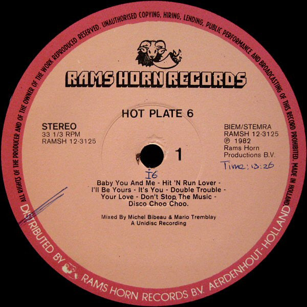 Various : Hot Plate 6 (12", S/Sided, Single, Mixed, Red)