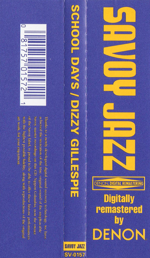 Dizzy Gillespie · Milt Jackson · Joe Carroll : School Days (CD, Album, Mono, RE, RM)