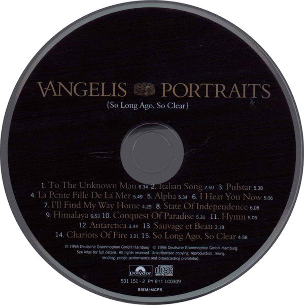 Vangelis : Portraits (So Long Ago, So Clear) (CD, Comp, RE, Uni)