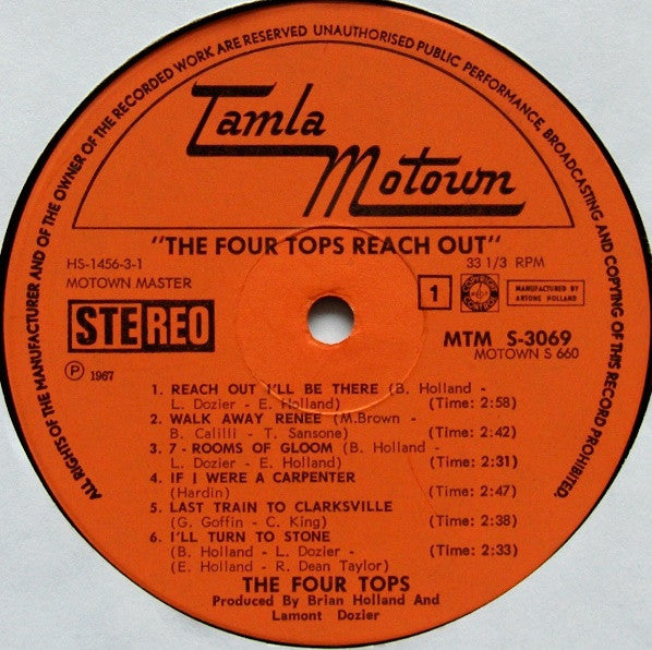 Four Tops : Four Tops Reach Out (LP, Album)