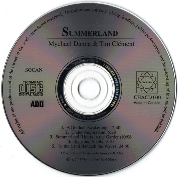 Danna & Clement : Summerland (CD, Album, RE, Dis)