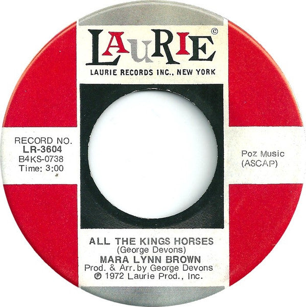 Mara Lynn Brown : All The Kings Horses / Salty Tears (7", Single)