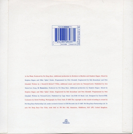 Pet Shop Boys : Go West (7", Single)