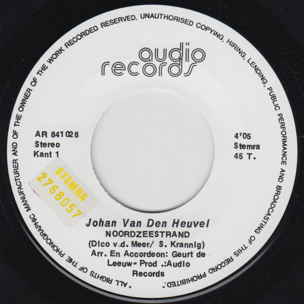 Johan van den Heuvel : Noordzeestrand (7", Single)