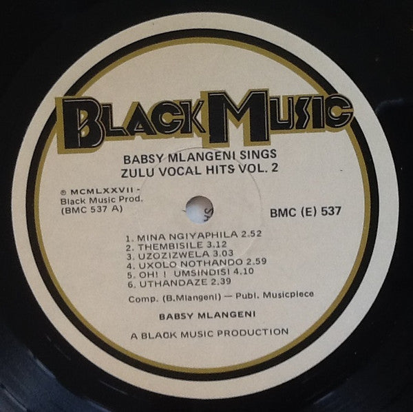 Babsy Mlangeni : Babsy Mlangeni Sings Zulu Vocal Soul Hits Vol. 2 (LP, Album)