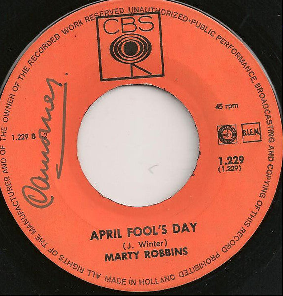 Marty Robbins : Devil Woman / April Fool's Day (7", Single, Blu)