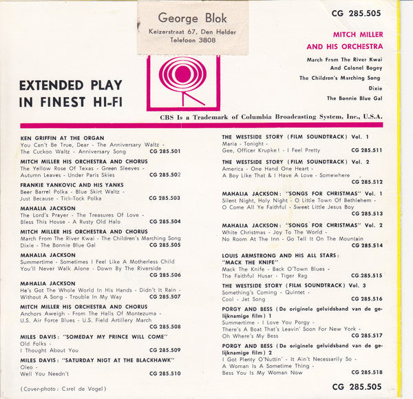 Mitch Miller : Mitch Miller (7", EP)