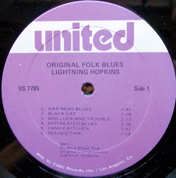 Lightning Hopkins* : A Legend In His Own Time (LP, Comp, RE)