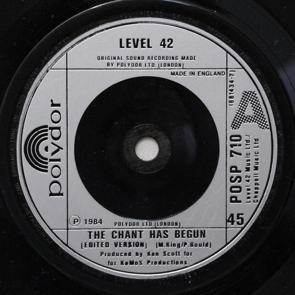 Level 42 : The Chant Has Begun (7", Single)