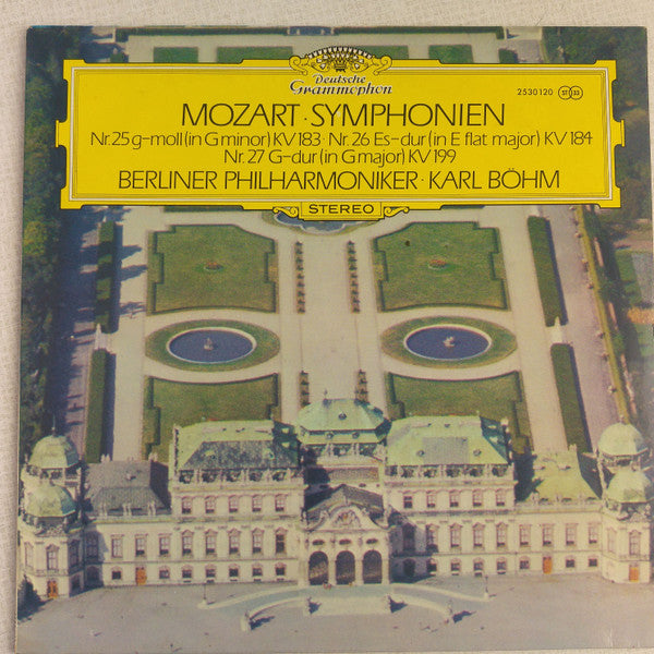 Wolfgang Amadeus Mozart, Karl Böhm, Berliner Philharmoniker : Symphonien Nr. 25 G-moll • Nr. 26 Es-Dur • Nr. 27 G-Dur (LP, Album)