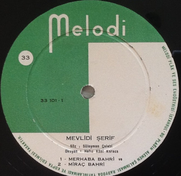 Kani Karaca : Mevlût / Mevlidi Şerif (LP, Album)