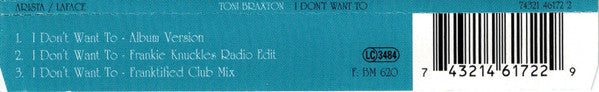 Toni Braxton : I Don't Want To (CD, Single)