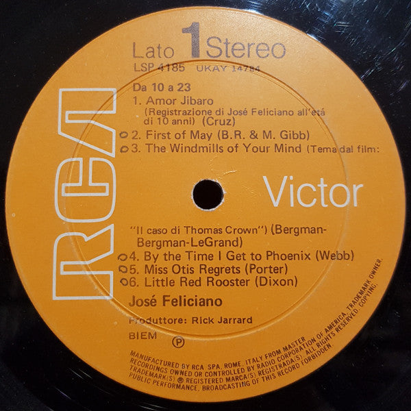 José Feliciano : Da 10 A 23 (LP, Album)