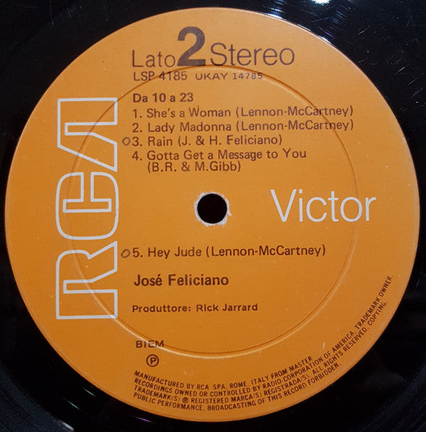 José Feliciano : Da 10 A 23 (LP, Album)