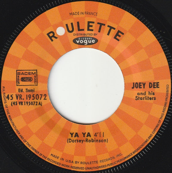 Joey Dee : Ya Ya (7", Single)