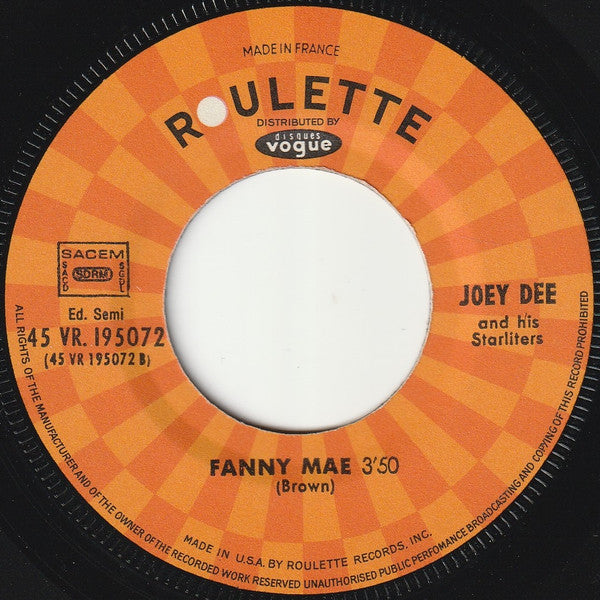 Joey Dee : Ya Ya (7", Single)