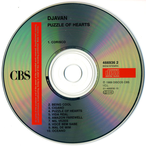 Djavan : Puzzle Of Hearts (CD, Album)