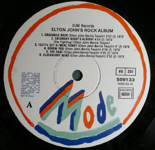 Elton John : Elton John's Rock Album (LP, Album, Comp)