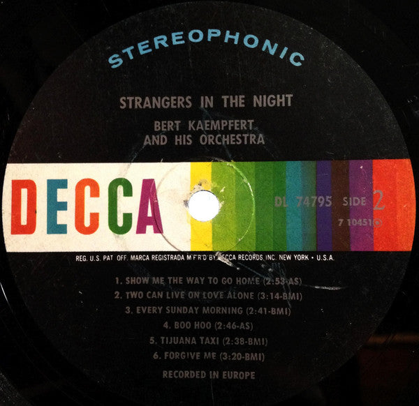 Bert Kaempfert And His Orchestra* : Strangers In The Night (LP, Album, Glo)