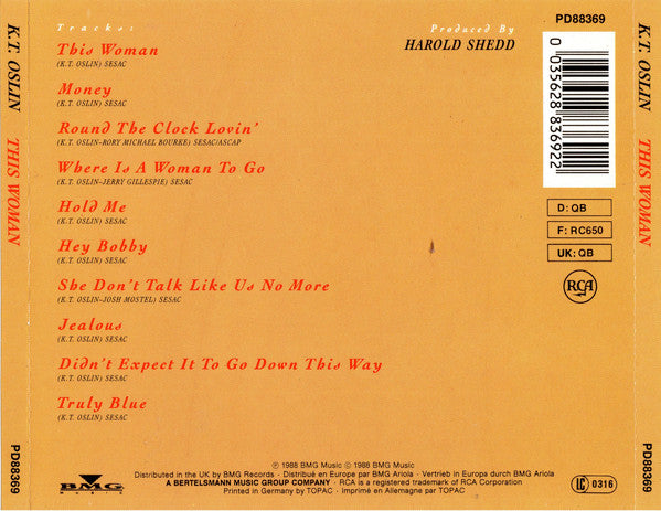 K.T. Oslin : This Woman (CD, Album)