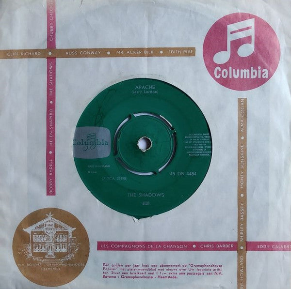 The Shadows : Apache (7", Single, Mono, Gre)