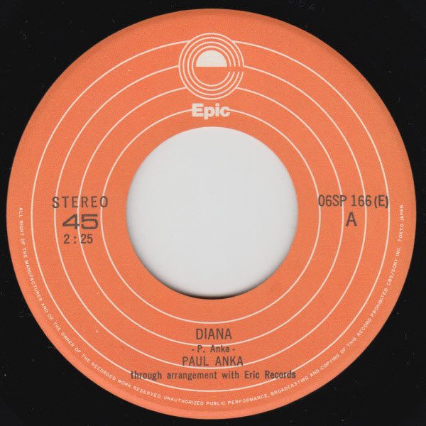 Paul Anka : Diana (7", Single)
