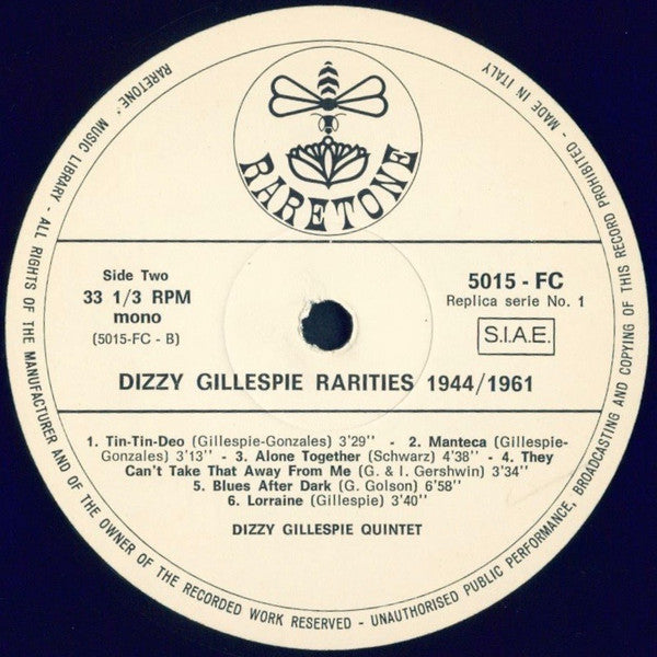 Dizzy Gillespie : Rarities 1944/1961 (LP, Comp, Mono)