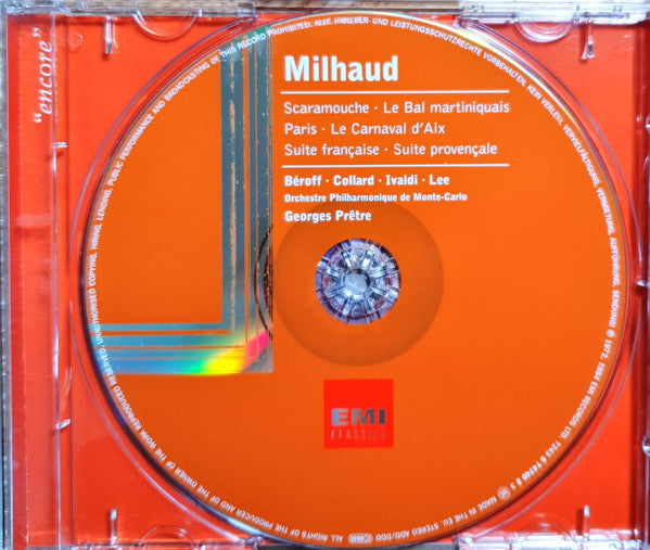 Darius Milhaud, Christian Ivaldi, Noël Lee, Michel Béroff, Jean-Phillippe Collard, Orchestre Philharmonique De Monte-Carlo, Georges Prêtre : Darius Milhaud / Scaramouche etc. / Christian Ivaldi / Michel Béroff / Georges Prétre (CD, Album)