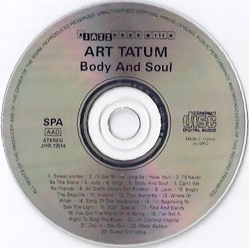 Art Tatum : Body And Soul (CD, Comp)