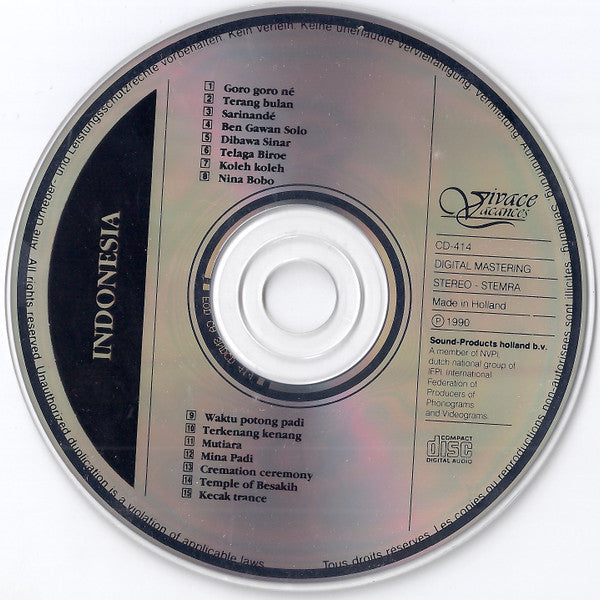 The Original Indonesian Krontjong Serenaders, National Gamelan Ensemble : De Mooiste Muziek Uit Indonesië (CD, Album)