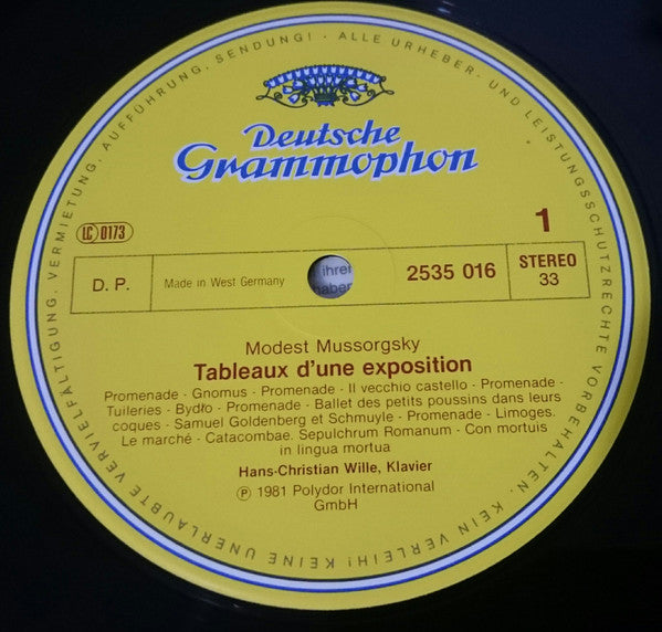 Hans-Christian Wille, Mussorgsky*, Ravel*, Ginastera* : Piano (LP)