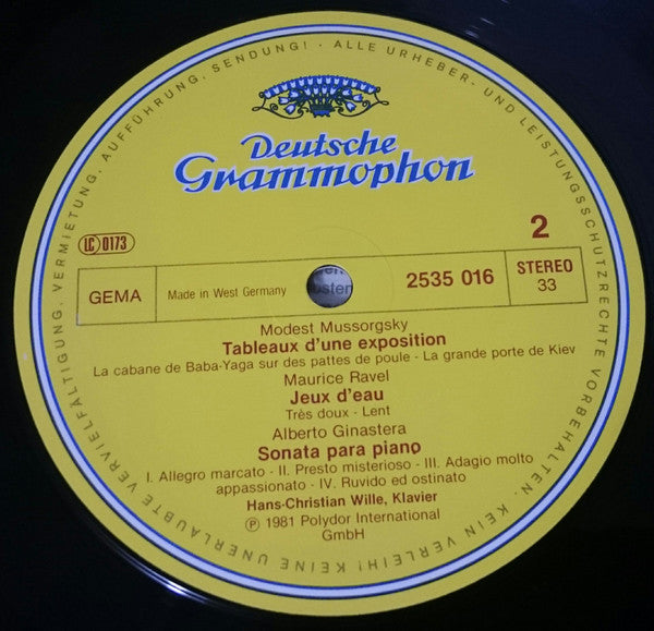 Hans-Christian Wille, Mussorgsky*, Ravel*, Ginastera* : Piano (LP)