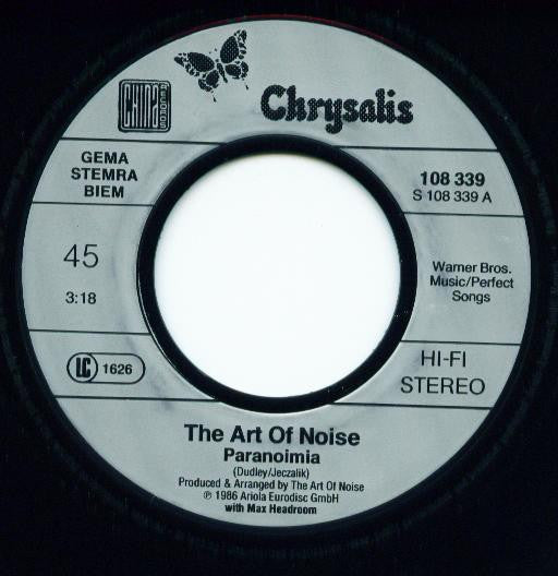 The Art Of Noise With Max Headroom : Paranoimia (7", Single)