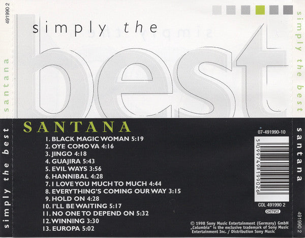 Santana : Simply The Best (CD, Comp)