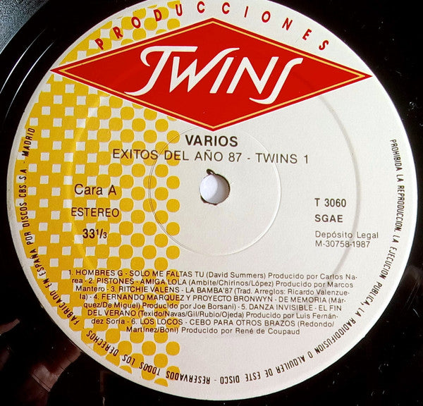 Various : Exitos Del Año 87 - Twins 1 (LP, Comp)