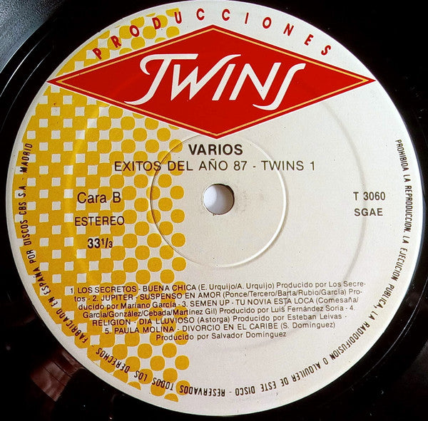 Various : Exitos Del Año 87 - Twins 1 (LP, Comp)