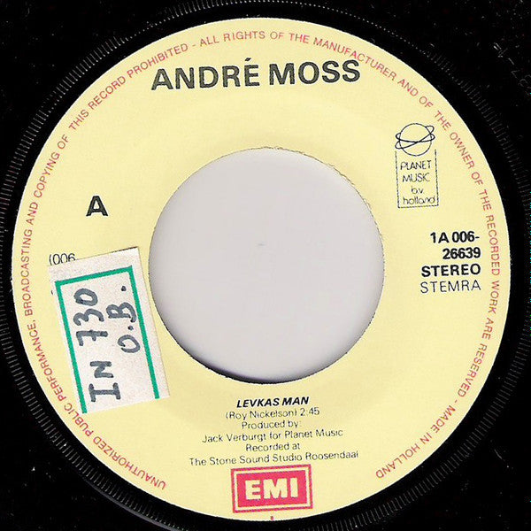 André Moss : Thema Uit De Levkas Man (7", Single)