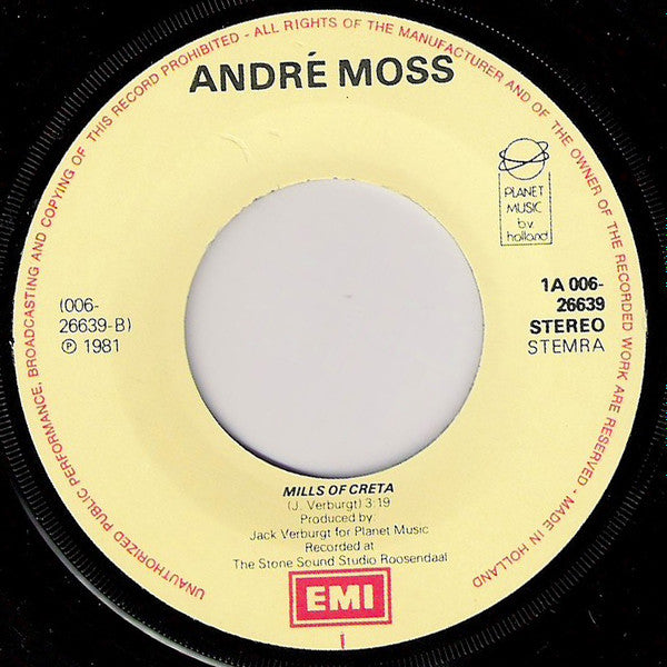 André Moss : Thema Uit De Levkas Man (7", Single)