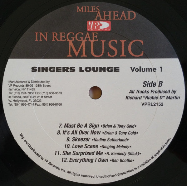 Various : Singers Lounge Volume 1 (LP)