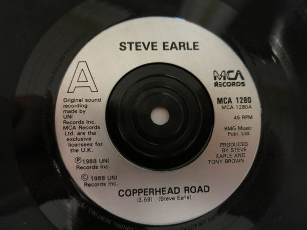 Steve Earle : Copperhead Road (7", Single, Sil)