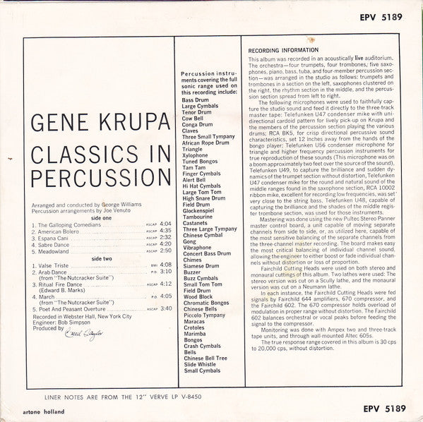 Gene Krupa : Percussion King (7", EP)