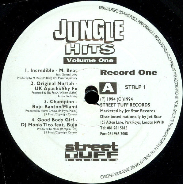 Various : Jungle Hits Volume 1 (2xLP, Comp)