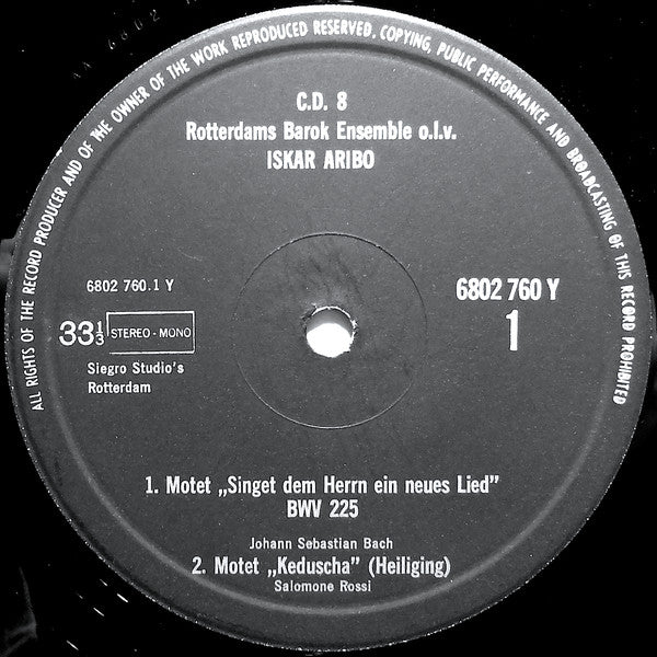 Het Rotterdams Barok Ensemble o.l.v. Iskar Aribo : B.E. (LP, Album)