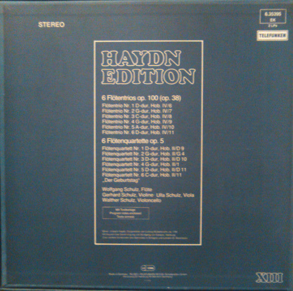 Joseph Haydn : 6 Flötentrios OP. 100 / 6 Flötenquartette OP. 5 (2xLP + Box)