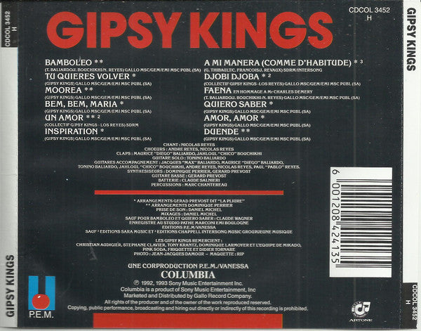 Gipsy Kings : Gipsy Kings (CD, Album, RE)