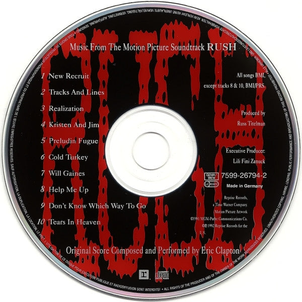 Eric Clapton : Music From The Motion Picture Soundtrack - Rush (CD, Album)