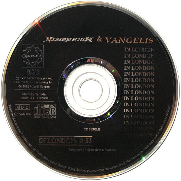 Neuronium & Vangelis : In London (CD, Single)