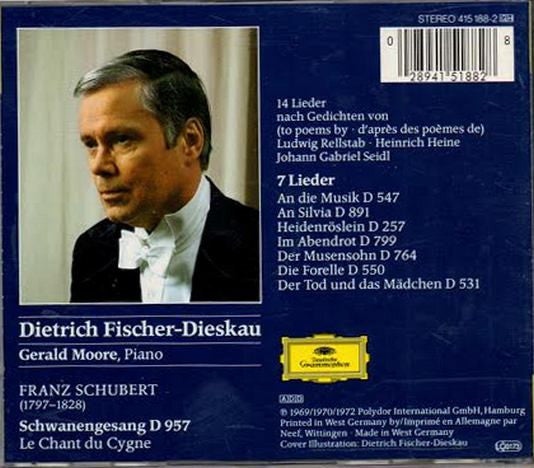 Franz Schubert - Dietrich Fischer-Dieskau • Gerald Moore : Schwanengesang • 7 Lieder (CD)