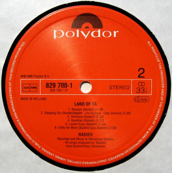 Nadieh : Land Of Tá (LP, Album)