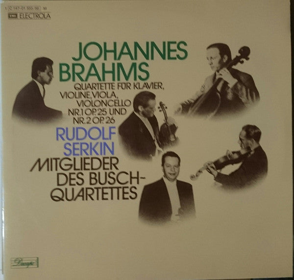 Johannes Brahms - The Busch Quartet / Rudolf Serkin : Quartette Für Klavier, Violine, Viola, Violoncello Nr. 1 Op. 25 Und Nr. 2, Op. 26 (2xLP, Album, Comp, Mono)